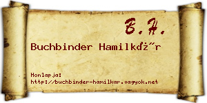 Buchbinder Hamilkár névjegykártya